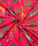 Hot Pink Traditional Embroidery Dolla Silk fabric