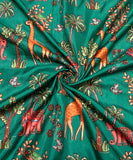 Green Traditional Embroidery Dolla Silk fabric