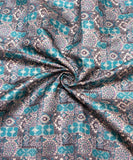 Turquoise Traditional Design Brocade Fabric