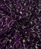 Dark Wine Sequin Embroidery Tissue Silk fabric