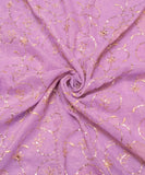 Lavender Sequin Embroidery Tissue Silk fabric