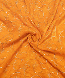 Mustard Sequin Embroidery Tissue Silk fabric