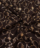 Black Sequin Embroidery Tissue Silk fabric