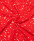 Red Sequin Embroidery Tissue Silk fabric