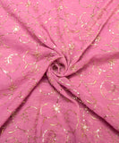 Pink Sequin Embroidery Tissue Silk fabric