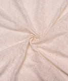 Off White Cutwork Schiffli Cotton Hakoba Fabric