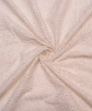 Off White Cutwork Schiffli Cotton Hakoba Fabric