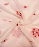White Dyeable Embroidered Mul Chanderi Fabric