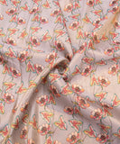 Smoky Grey Floral Printed Tissue Silk Fabric