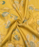 Mehandi Floral Printed Tissue Silk Fabric
