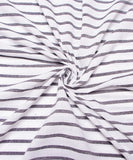 Black White Lining Pattern Khadi Fabric