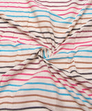 Off White Lining Pattern Khadi Fabric