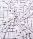 White Check Pattern Khadi Fabric