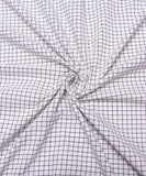 White Check Pattern Khadi Fabric