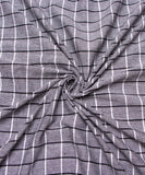 Black White Check Pattern Khadi Fabric
