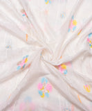 White Dyeable Embroidered Muslin Fabric