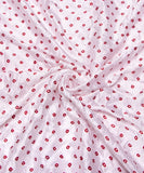 White Bandhani Print Viscose Satin Fabric