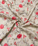 Mint Floral Pattern Embroidery Uppada Silk Fabric