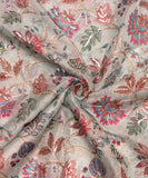 Light Sea Green Floral Print Embroidery Organza Fabric