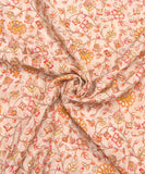 Off White Floral Embroidery Crepe Fabric