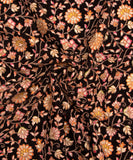 Black Floral Embroidery Crepe Fabric