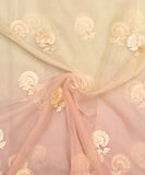 Tie Dye Floral Embroidery Organza Fabric