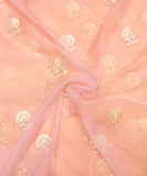 Tie Dye Floral Embroidery Organza Fabric