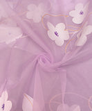 Lavender Floral Organza Hand Paint Fabric