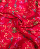 Cherry Red Floral Printed Chiffon Fabric