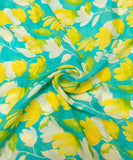 Firozi Floral Printed Chiffon Fabric