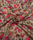Mint Floral Print Mul Chanderi Fabric