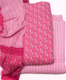 Pink Color Floral Print Cotton Unstitched Suit Pieces