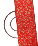 Red Colour Golden Embroidery Malbari Silk Fabric ( 1.80 Meter )