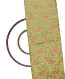 Green Colour Golden Embroidery Malbari Silk Fabric ( 1 Meter )