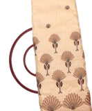 Cream Colour Copper Embroidery Malbari Silk Fabric ( 2.50 Meter )