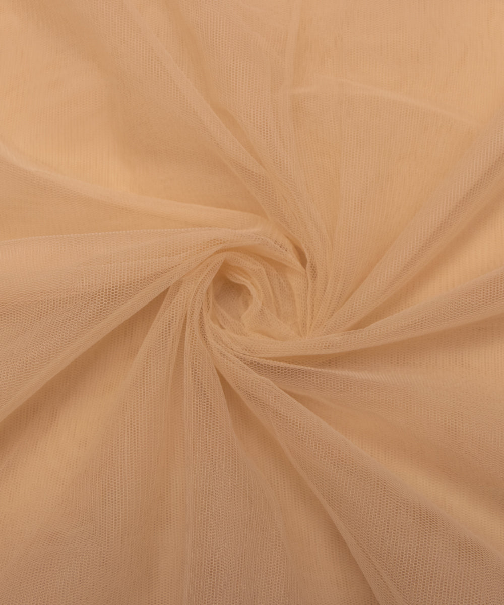 Tan Colour Plain Mesh Net Fabric