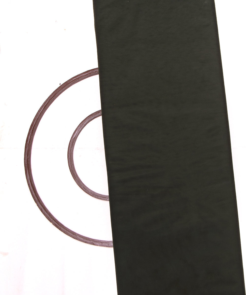 Dark Green Colour Plain Net Fabric