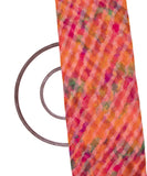 Peach Colour Lehariya Print Georgette Fabric
