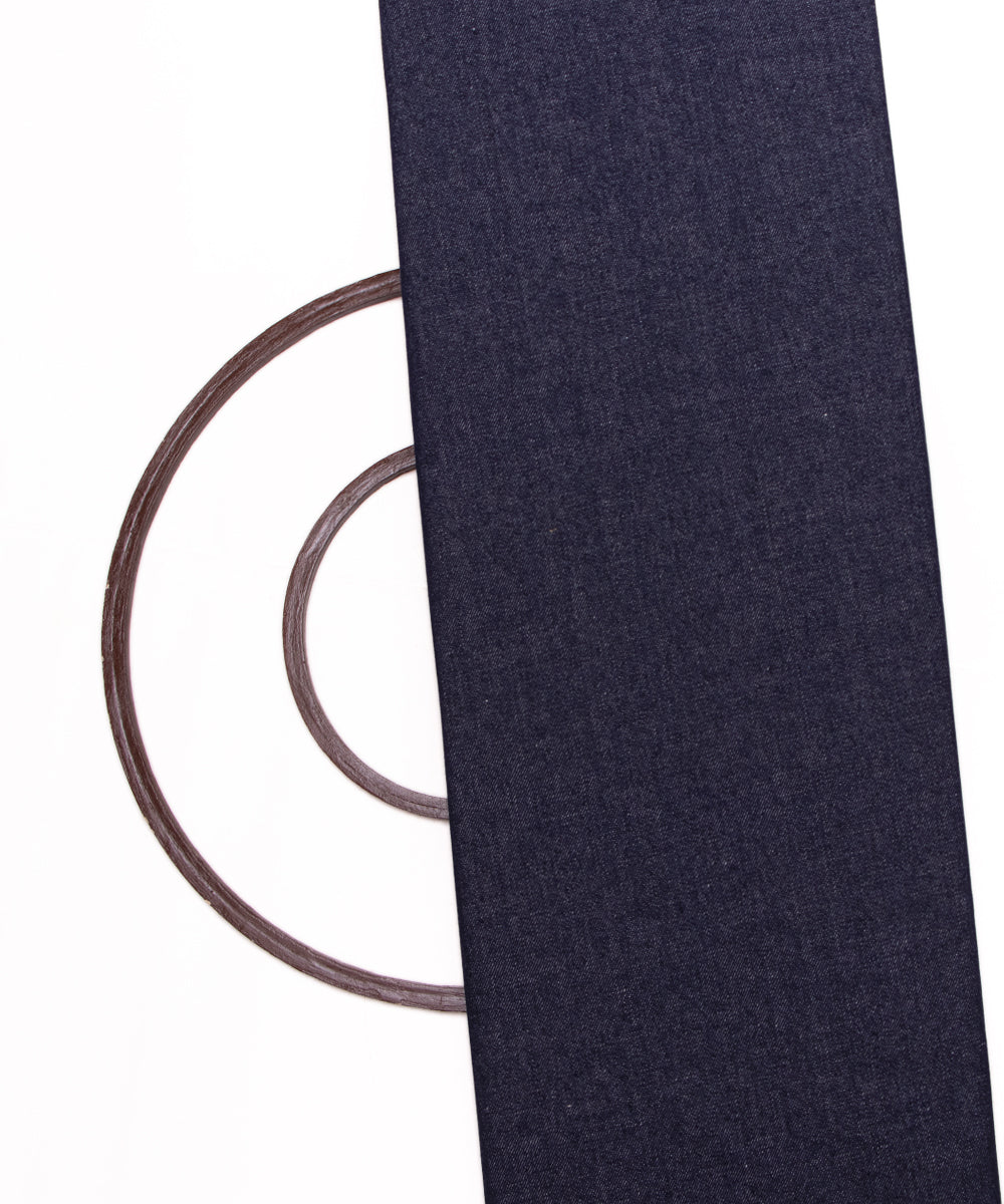 Dark Blue Colour Plain Denim Fabric