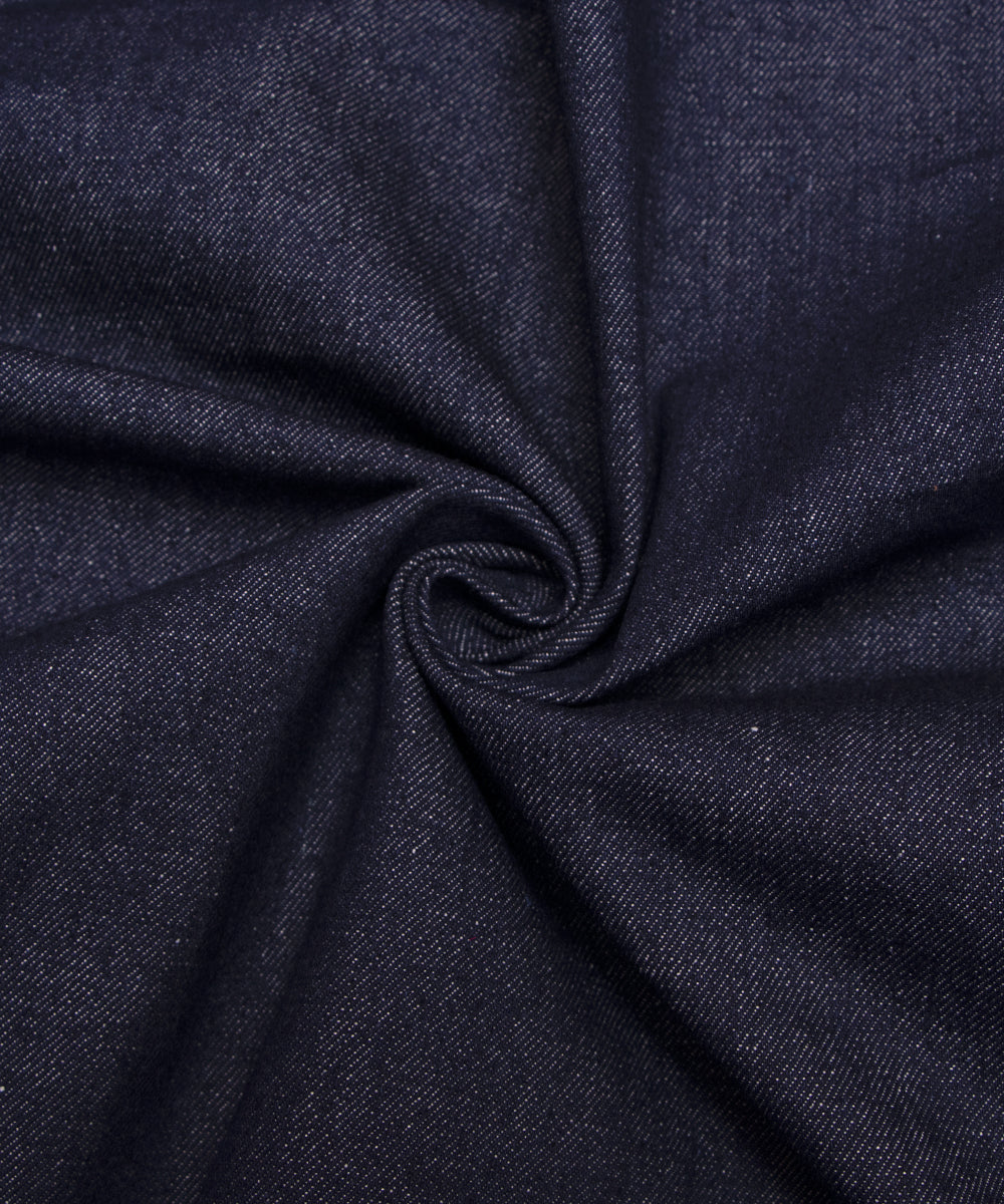 Dark Blue Colour Plain Denim Fabric