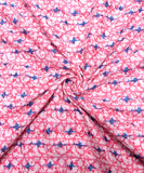 Pink Colour Abstract Printed Cotton Fabric