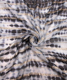 Dark Blue Colour Tie Dye Print Georgette Lurex Fabric