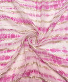 Light Magenta Colour Tie Dye Print Georgette Lurex Fabric