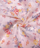 Light Pastel Pink Color Floral Print Kota Doria Fabric
