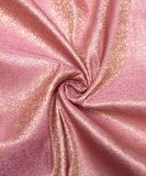 Dusty Pink Color Floral Pattern Banarasi Brocade Silk Fabric