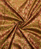 Mehandi Green Floral Design Brocade Silk Fabric