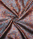 Light Blue Floral Design Brocade Silk Fabric
