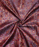 Dark Grey Floral Design Brocade Silk Fabric