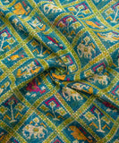 Turquoise Patola Printed Kota Doria Fabric