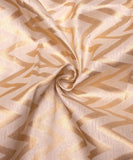 Off White Zig Zag Pattern Brocade Silk Fabric